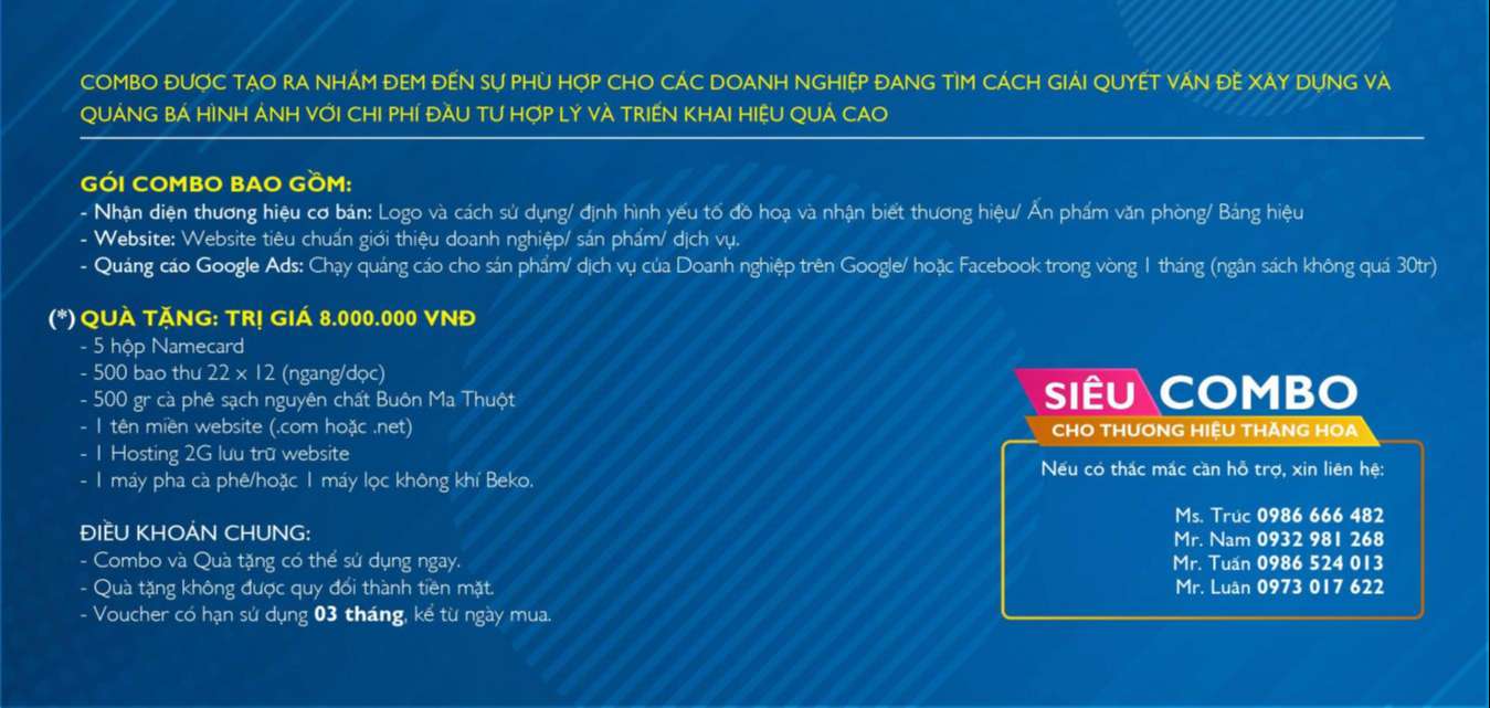 Combo siêu ưu đãi khi khi sử dụng dịch vụ thiết kế website tại 365ZINA