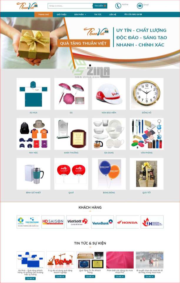 dịch vụ thiết kế website quà tặng khu vực Hóc Môn giá rẻ