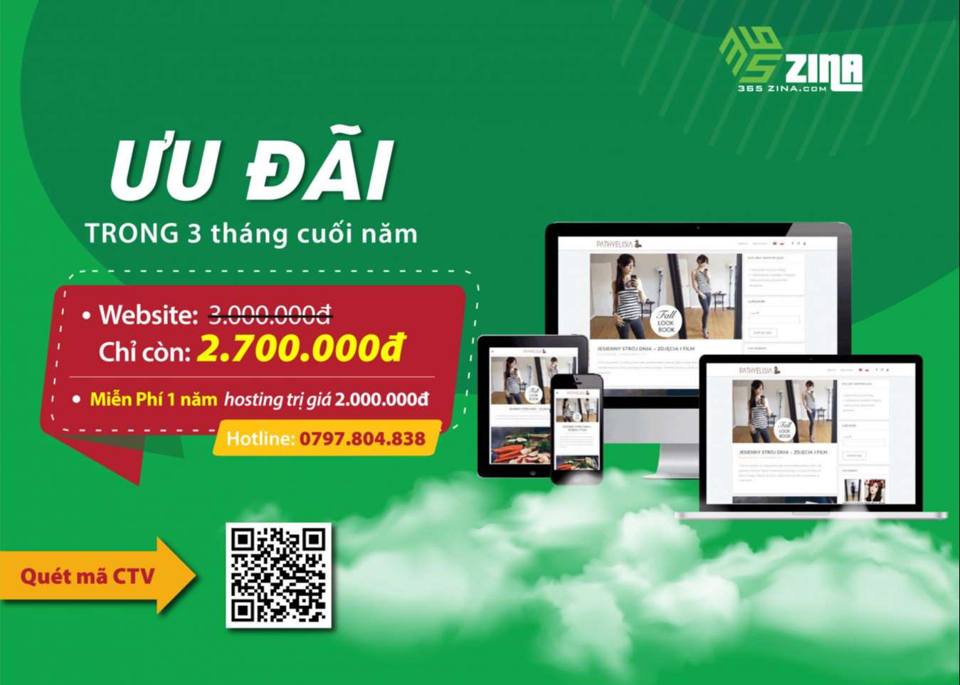 Thiết kế website theo giao diện có sẵn tại 365ZINA