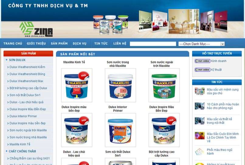 Thiết kế website bán sơn khu vực quận Tân Phú