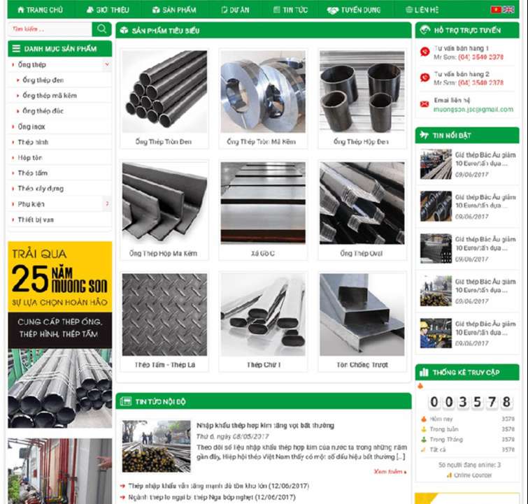 Dịch vụ thiết kế website cơ khí khu vực quận 4 của 365ZINA