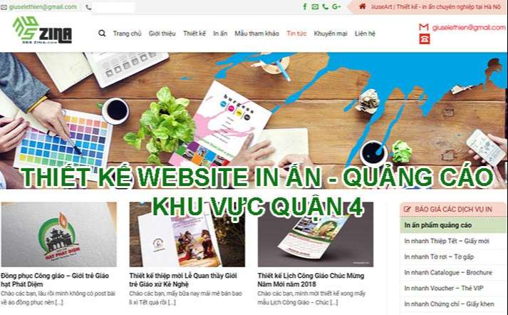 Thiết kế website in ấn - quảng cáo khu vực quận 4