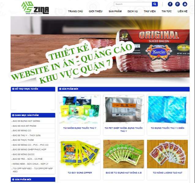 Thiết kế website in ấn - quảng cáo khu vực quận 7