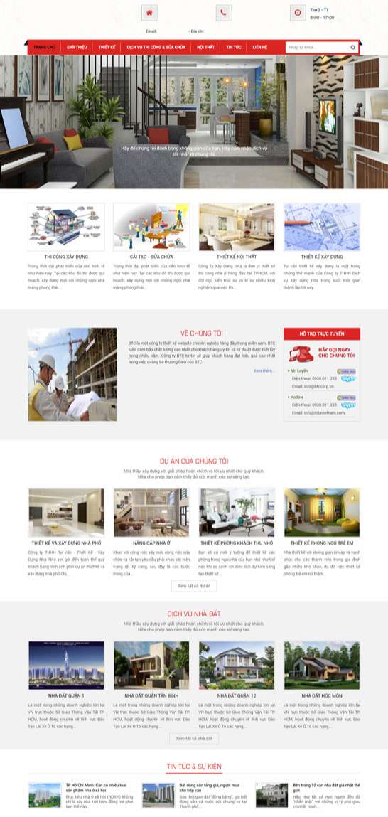 thiết kế website kiến trúc - nội thất - xây dựng chuyên nghiệp
