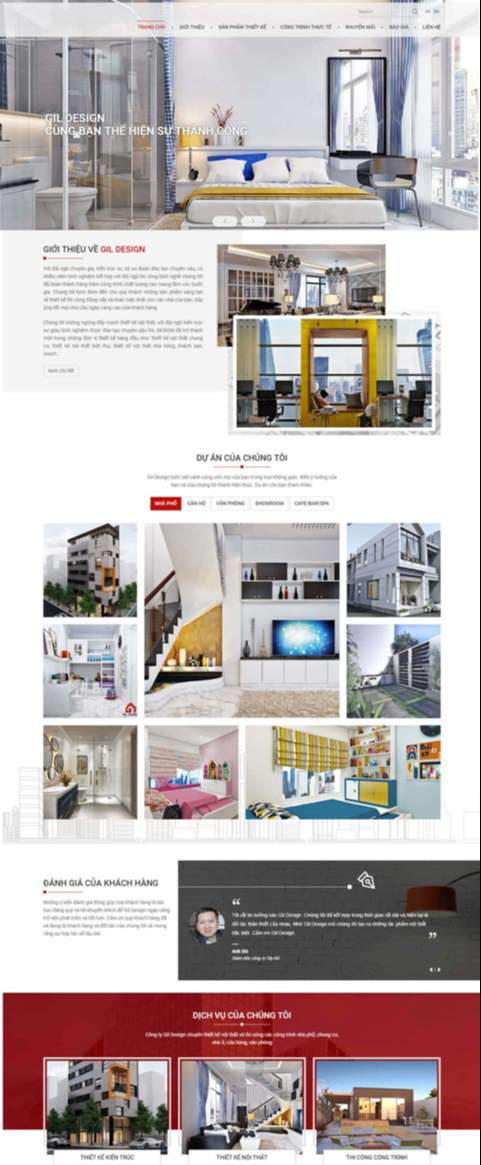 Thiết kế website kiến trúc - nội thất - xây dựng khu vực quận 1
