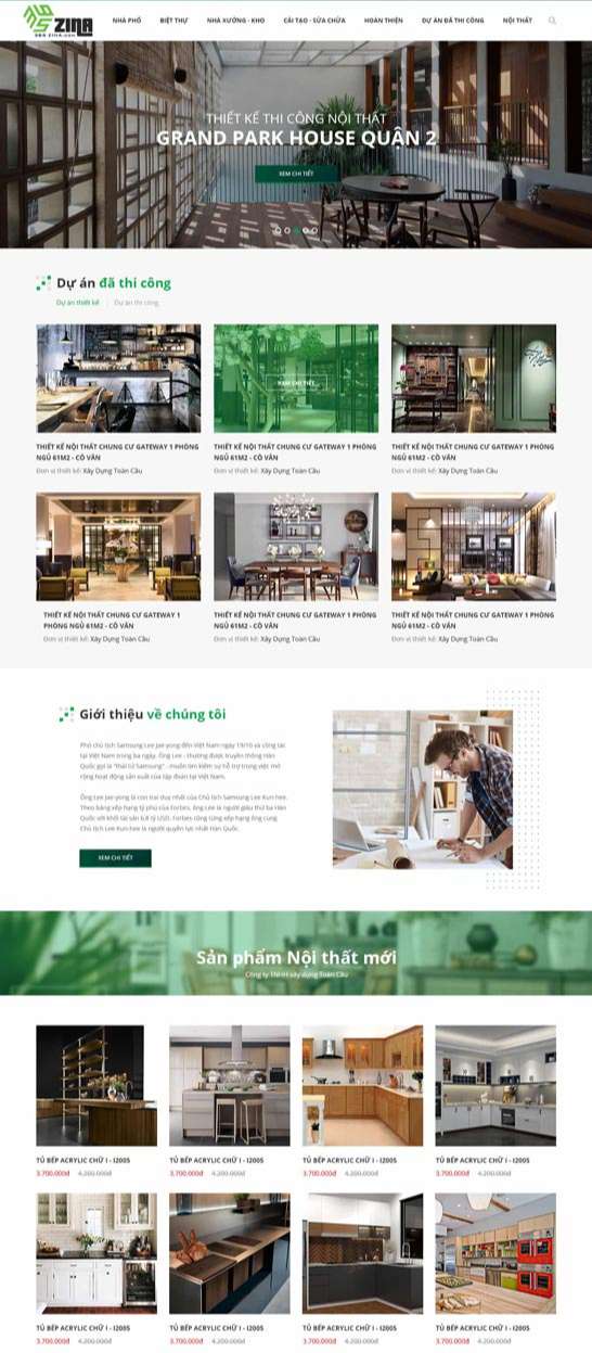 thiết kế website kiến trúc - nội thất - xây dựng khu vực quận 3