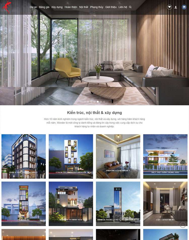  thiết kế website kiến trúc - nội thất - xây dựng khu vực Phú Nhuận uy tín