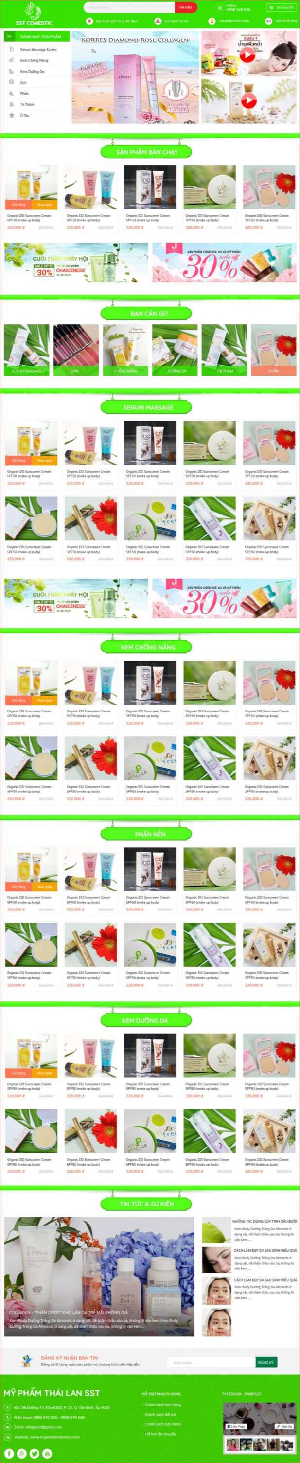 Thiết kế website mỹ phẩm khu vực quận 7