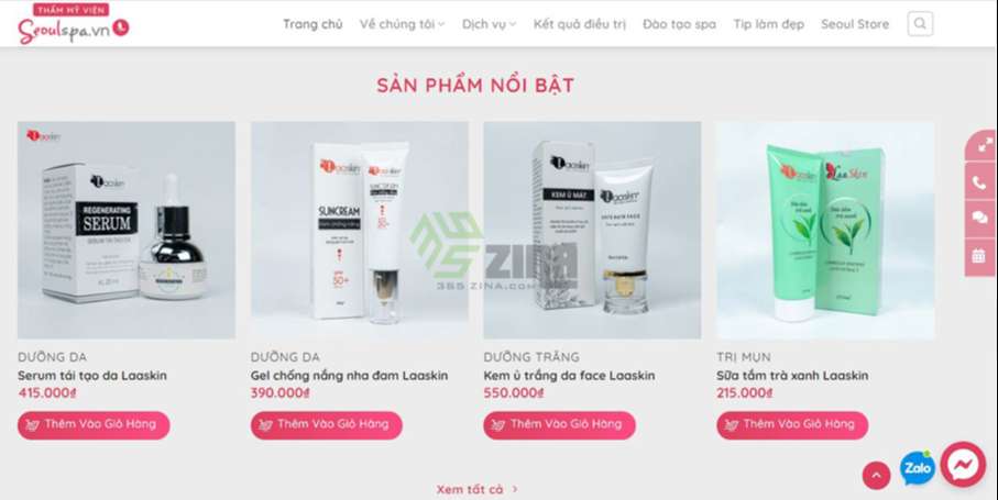 thiết kế website spa, thẩm mỹ viện khu vực quận 12 giá rẻ