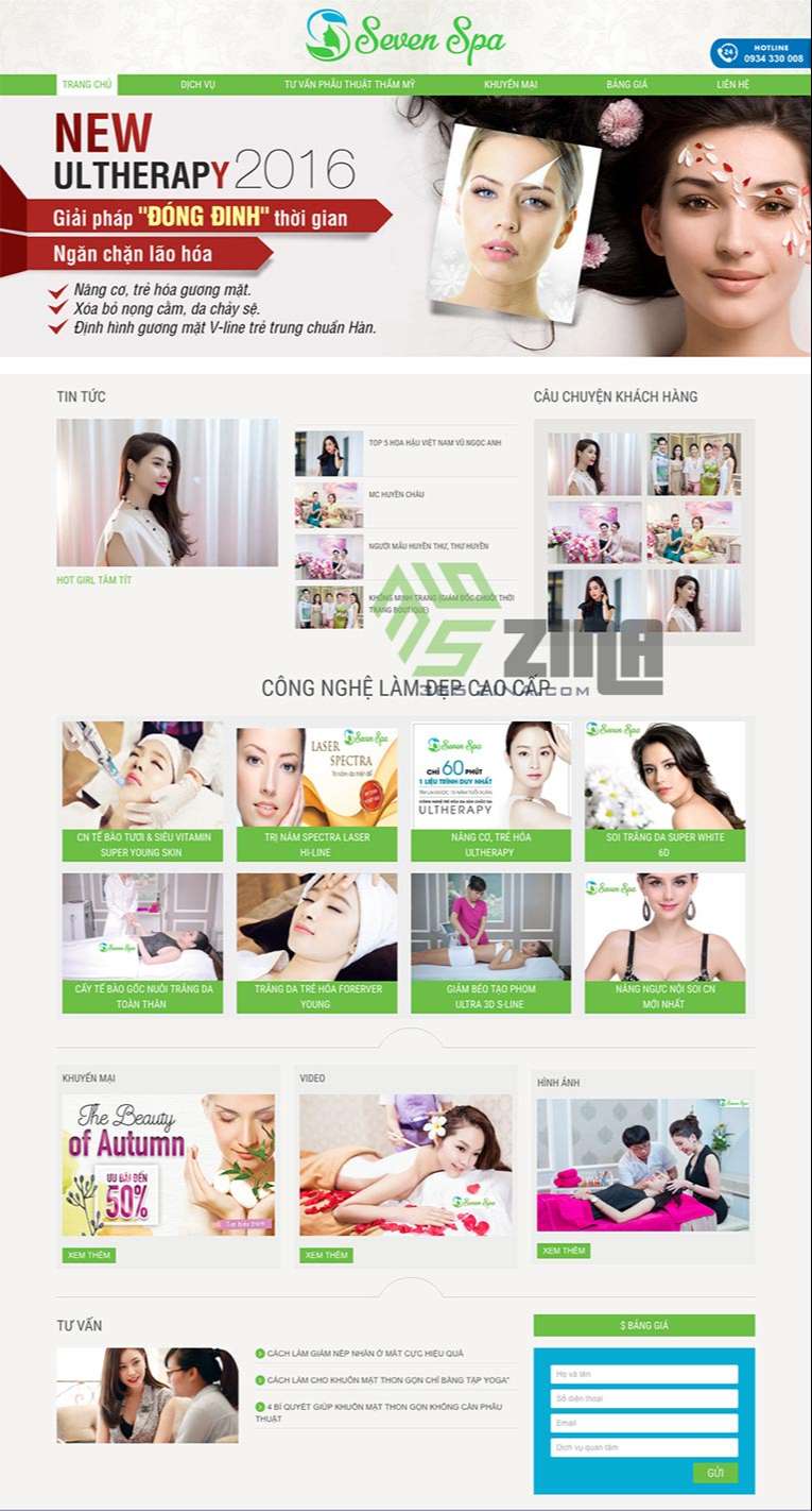 thiết kế website spa, thẩm mỹ viện khu vực Hóc Môn uy tín