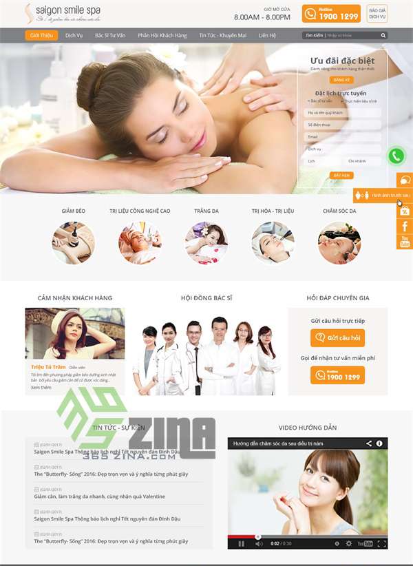 thiết kế website spa, thẩm mỹ viện khu vực quận 1 uy tín, chuyên nghiệp