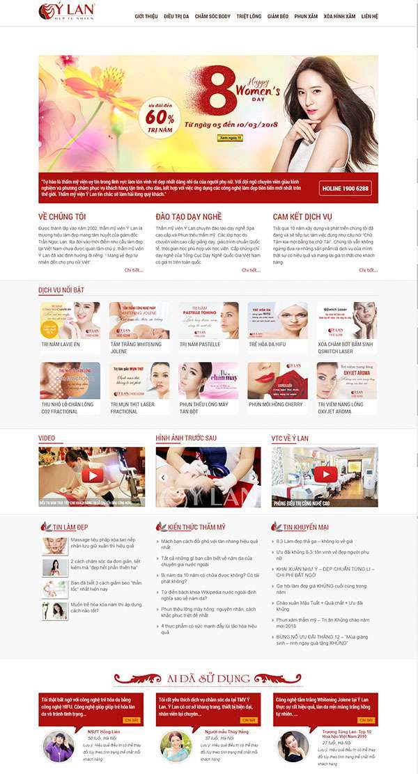 thiết kế website spa, thẩm mỹ viện quận 5 sang trọng đẳng cấp