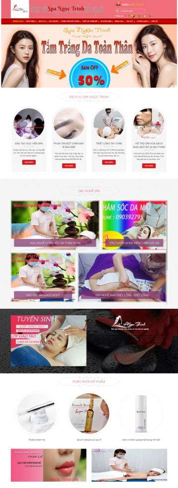 thiết kế website spa, thẩm mỹ viện khu vực quận 7 chuyên nghiệp