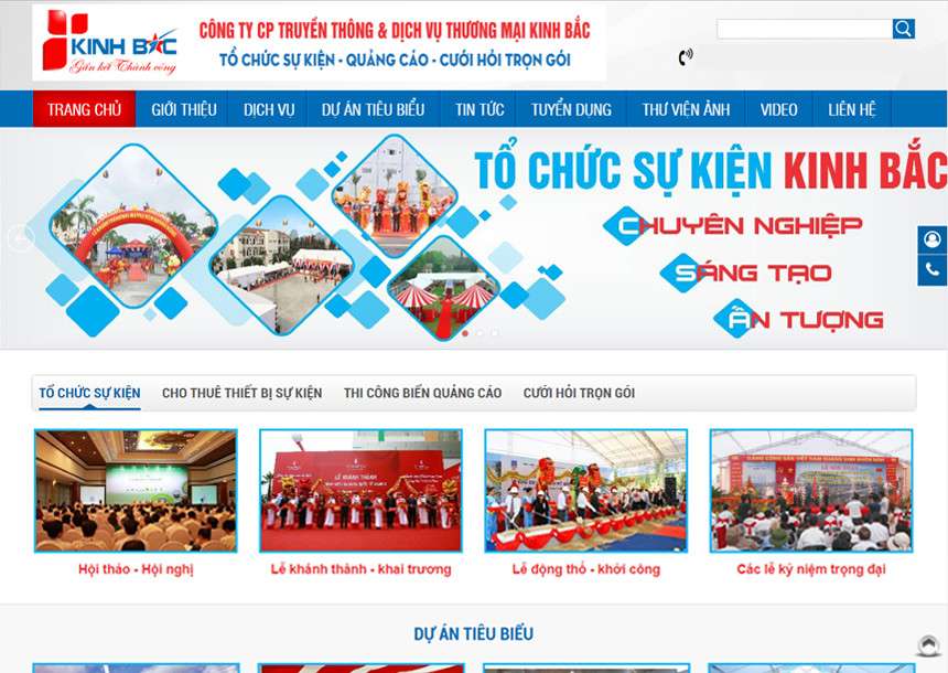 Thiết kế website dịch vụ tổ chức sự kiện chuyên nghiệp